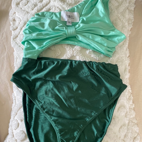 Fe Noel Mint and Forest Green One-Piece Swimsuit - Picture 2 of 3